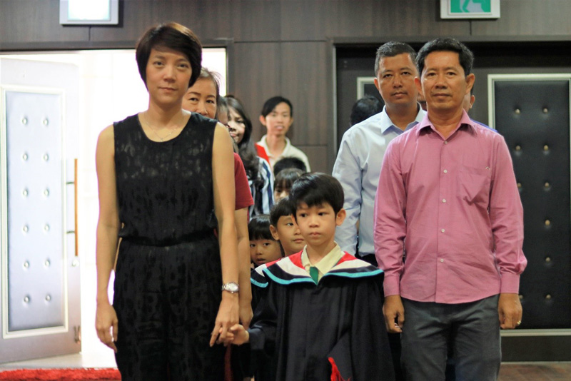 Graduands are ready to march in.